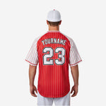 Custom Baseball Jersey in Red - Full Button Baseball Jersey Team Name & Number