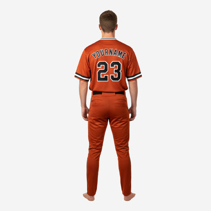 Custom Youth Baseball Uniform - V-Neck Jersey & Pants Team Name Set in Pastel Red