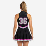 Sleeveless Cheerleading Uniform Dress - Custom Team Name & Number Black