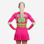 Custom Competition Cheerleading Uniforms - Long Sleeve Top & Skirt Set with Team Name