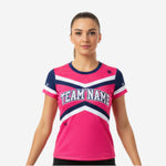 Short Sleeve Cheerleading Top - Crew Neck Team Colors Athletic Wear