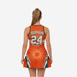 Personalized Sleeveless Cheer Dress - Orange Team Name Uniform