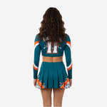 Custom Cheer Uniforms - Sublimated Long Sleeve Crop Top & Athletic Skirt Set
