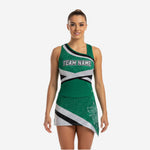Personalized Sleeveless Cheer Dress - Green Team Name Uniform