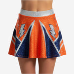 Custom Cheerleading A-Line Skirt - Lightning Bolt Athletic Performance Skirt