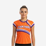 Custom Cheerleading Shell Top - Orange Short Sleeve Team Uniform