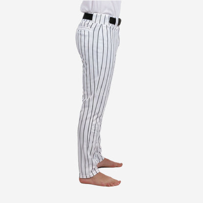 Custom Baseball Uniform Pants - Pinstripe Custom Colors Baseball Pants in White