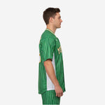 Custom Baseball Team Jersey Green - Pinstripe Full Button Custom Name Number