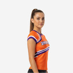 Custom Cheerleading Shell Top - Orange Short Sleeve Team Uniform