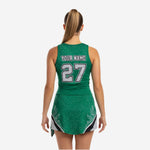 Personalized Sleeveless Cheer Dress - Green Team Name Uniform
