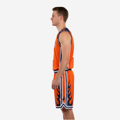 Custom Basketball Uniform Set in Orange - Jersey & Shorts Team Name & Number