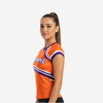Custom Cheerleading Shell Top - Orange Short Sleeve Team Uniform