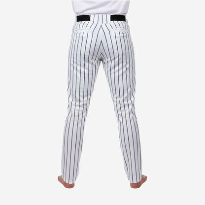 Custom Baseball Uniform Pants - Pinstripe Custom Colors Baseball Pants in White