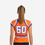 Custom Cheerleading Shell Top - Orange Short Sleeve Team Uniform