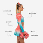 Custom Cheerleading Uniform - Ombre Gradient Long Sleeve Sublimation Set