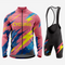 Men’s Long Sleeve Cycling Jersey and Bib Shorts Set - Light Pink