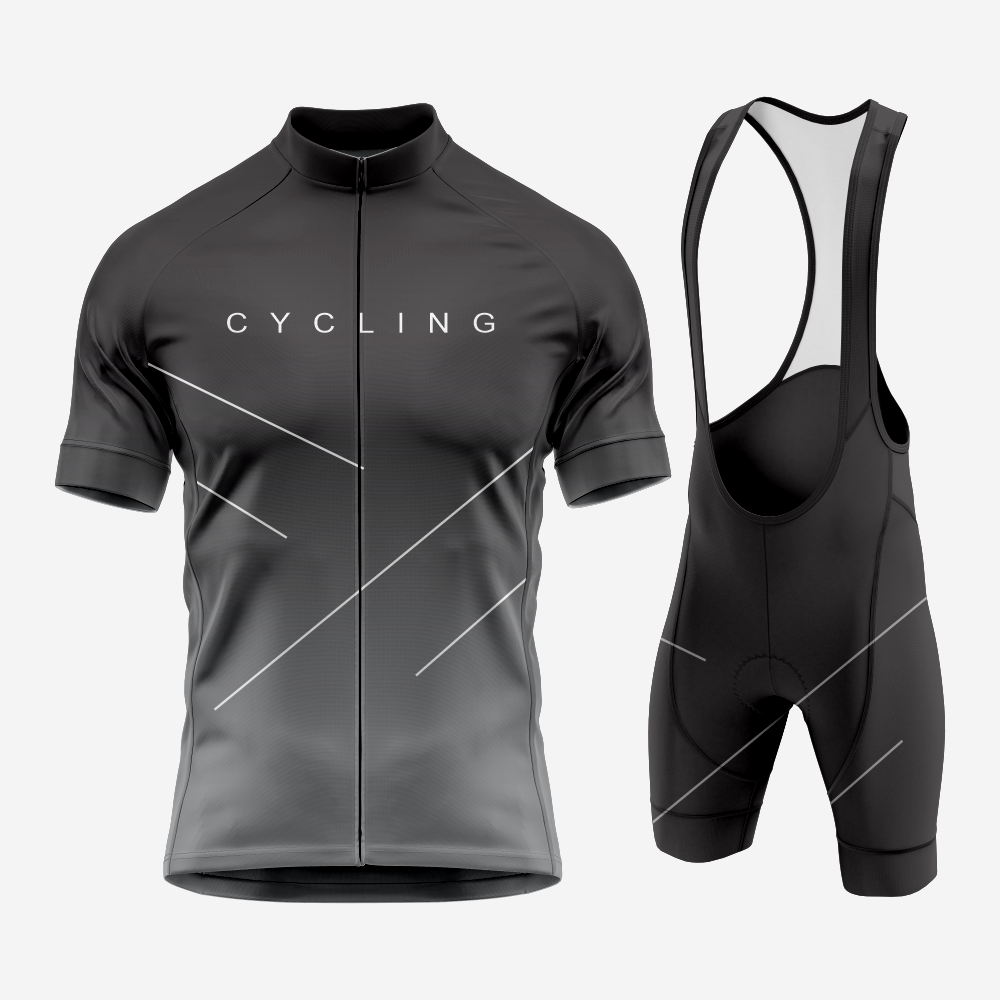 Dark Gray Performance Cycling Jersey and Shorts Set