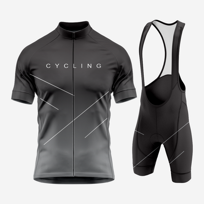 Dark Gray Performance Cycling Jersey and Shorts Set