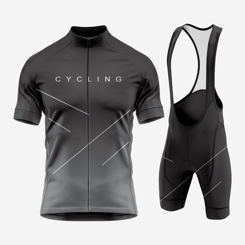 Dark Gray Performance Cycling Jersey and Shorts Set - K2 Sportswear | Custom Sports Uniforms & Apparels - K2 Sportswear