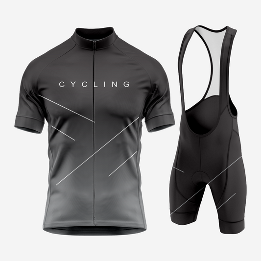 Dark Gray Performance Cycling Jersey and Shorts Set