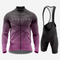 Men’s Long Sleeve Cycling Top and Bib Shorts Set - Dark Lavender