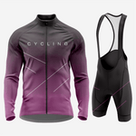 Men’s Long Sleeve Cycling Top and Bib Shorts Set - Dark Lavender - K2 Sportswear | Custom Sports Uniforms & Apparels - K2 Sportswear