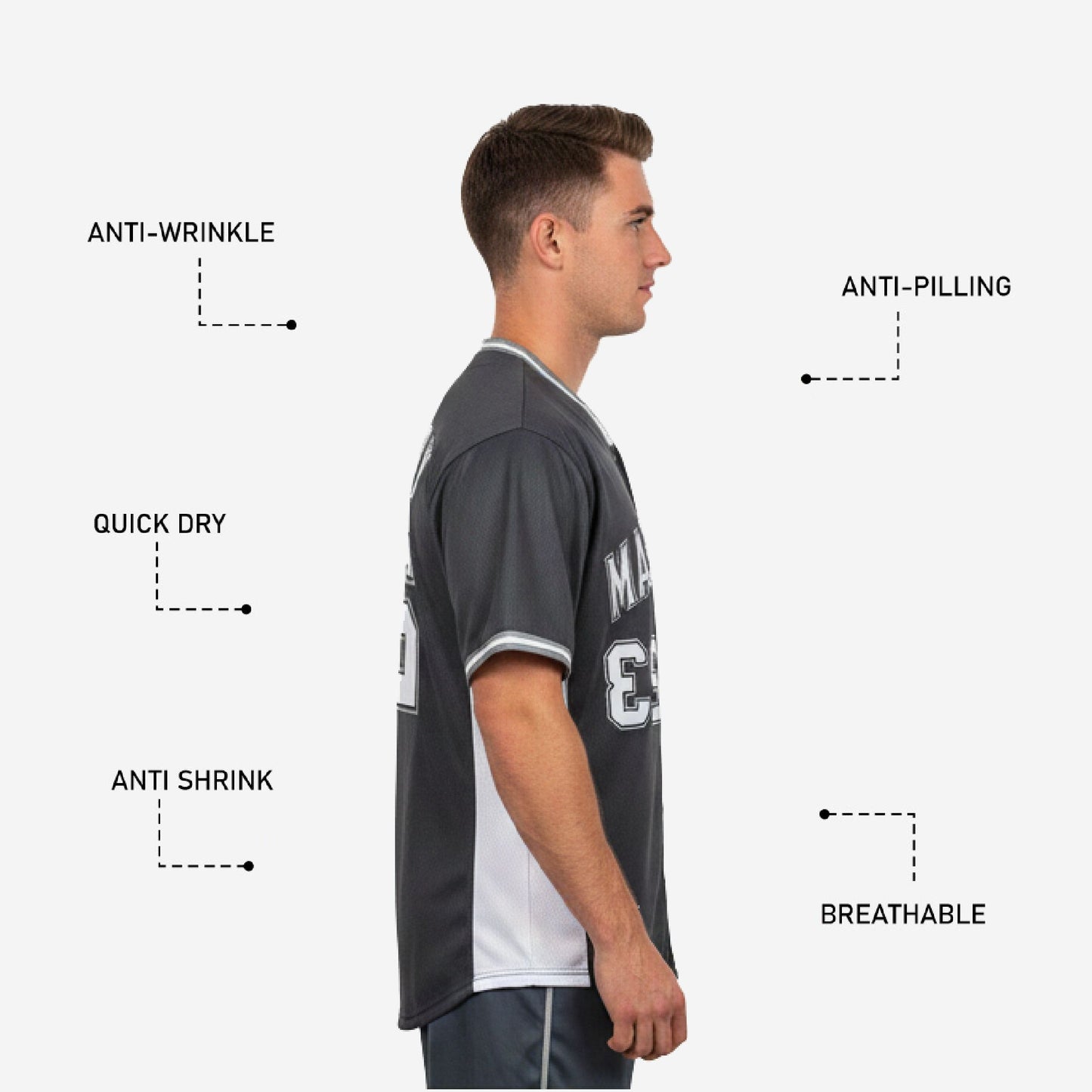 Custom Baseball Team Jersey - Full Button Baseball Jersey Custom Name & Number