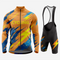 Men’s Long Sleeve Bike Jersey and Bib Shorts Set - Persian Orange