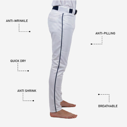 Custom Baseball Pants - Custom Team Colors Uniform Pants in White