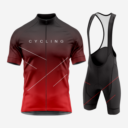 Premium Men’s Cycling Apparel – Road Cycling Jersey & Bib Shorts in Dark Red