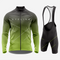 Men’s Long Sleeve Bike Jersey and Bib Shorts Set - Apple Green