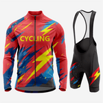 Men’s Long Sleeve Bike Jersey and Bib Shorts Set - Red - K2 Sportswear | Custom Sports Uniforms & Apparels - K2 Sportswear