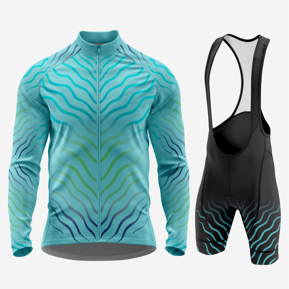 Ensemble Maillot Vélo Manches Longues Séchage Rapide Homme