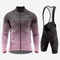 Men’s Long Sleeve Cycling Top and Bib Shorts Set - Pastel Purple
