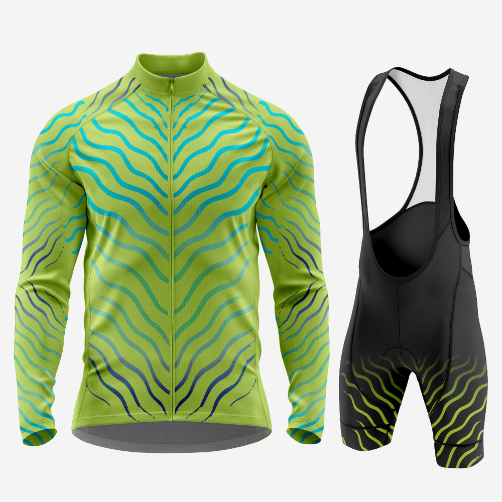 Ensemble maillot de cyclisme à manches longues à séchage rapide pour hommes