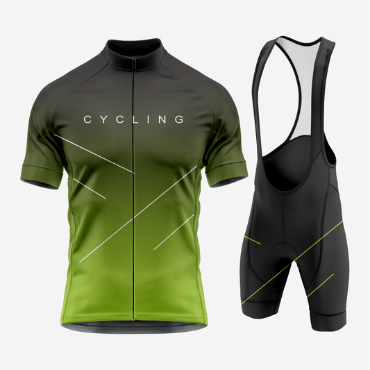 Men’s Cycling Jersey and Shorts Set – Road Bike Clothing Olive