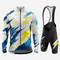 Men’s Long Sleeve Cycling Jersey and Bib Shorts Set - Light Gray