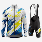 Men’s Long Sleeve Cycling Jersey and Bib Shorts Set - Light Gray - K2 Sportswear | Custom Sports Uniforms & Apparels - K2 Sportswear