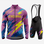 Men’s Long Sleeve Cycling Jersey and Bib Shorts Set - Palatinate Purple - K2 Sportswear | Custom Sports Uniforms & Apparels - K2 Sportswear
