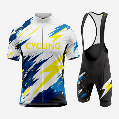 Men’s Cycling Jersey and Shorts Set - White Smoke - K2 Sportswear | Custom Sports Uniforms & Apparels - K2 Sportswear