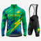 Men’s Long Sleeve Bike Jersey and Bib Shorts Set - Green