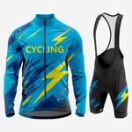 Men’s Long Sleeve Bike Jersey and Bib Shorts Set - Sea Blue - K2 Sportswear | Custom Sports Uniforms & Apparels - K2 Sportswear