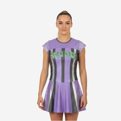 Personalized Sleeveless Cheer Dress - Purple Team Name Uniform