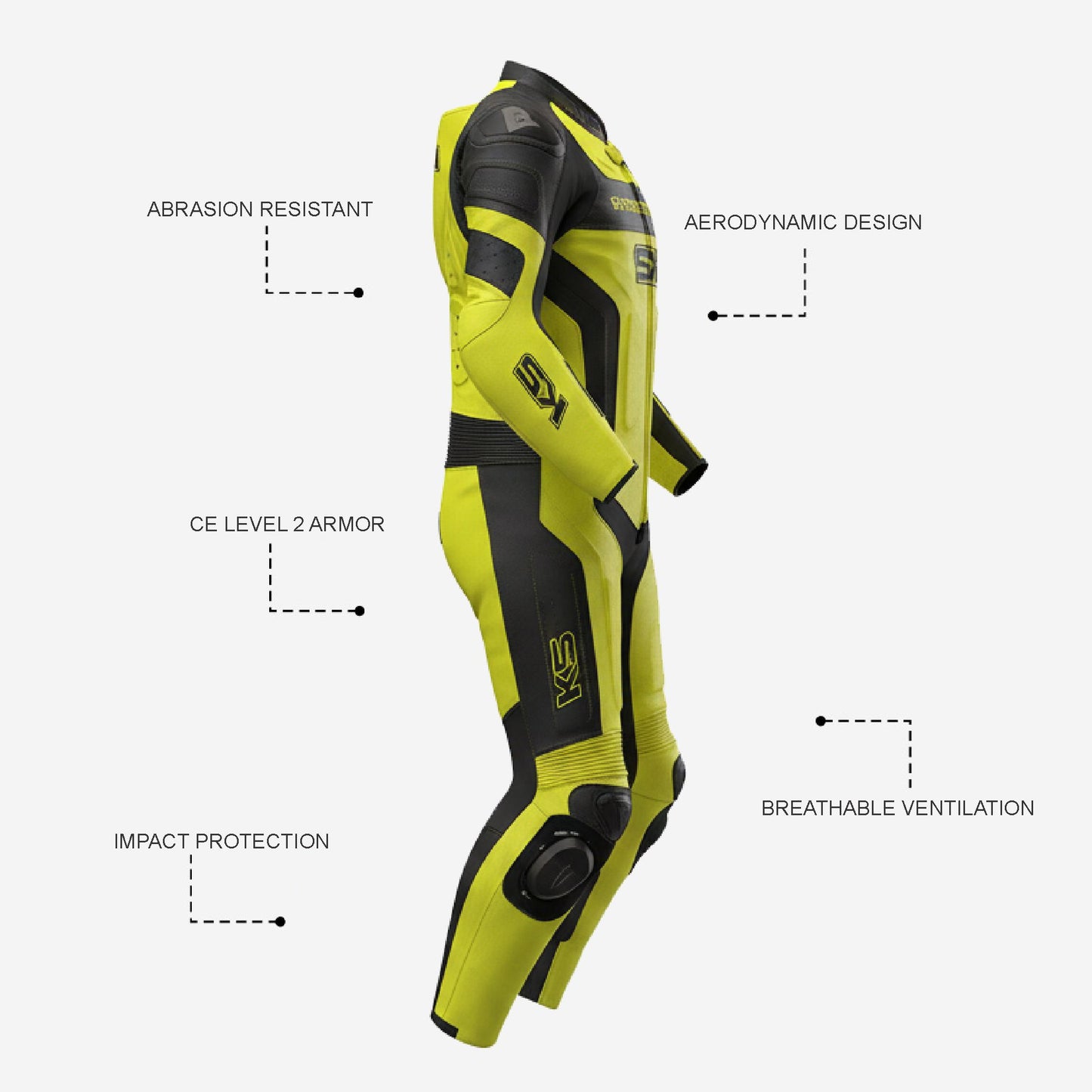 Custom Motorcycle Racing Leather Suit - One Piece Track Day Suit with Armor