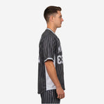 Custom Baseball Team Jersey Charcoal - Pinstripe Full Button Custom Name Number
