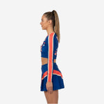 Custom Cheerleading Uniforms Set - Long Sleeve Crop Top & Skirt with Built-in Shorts