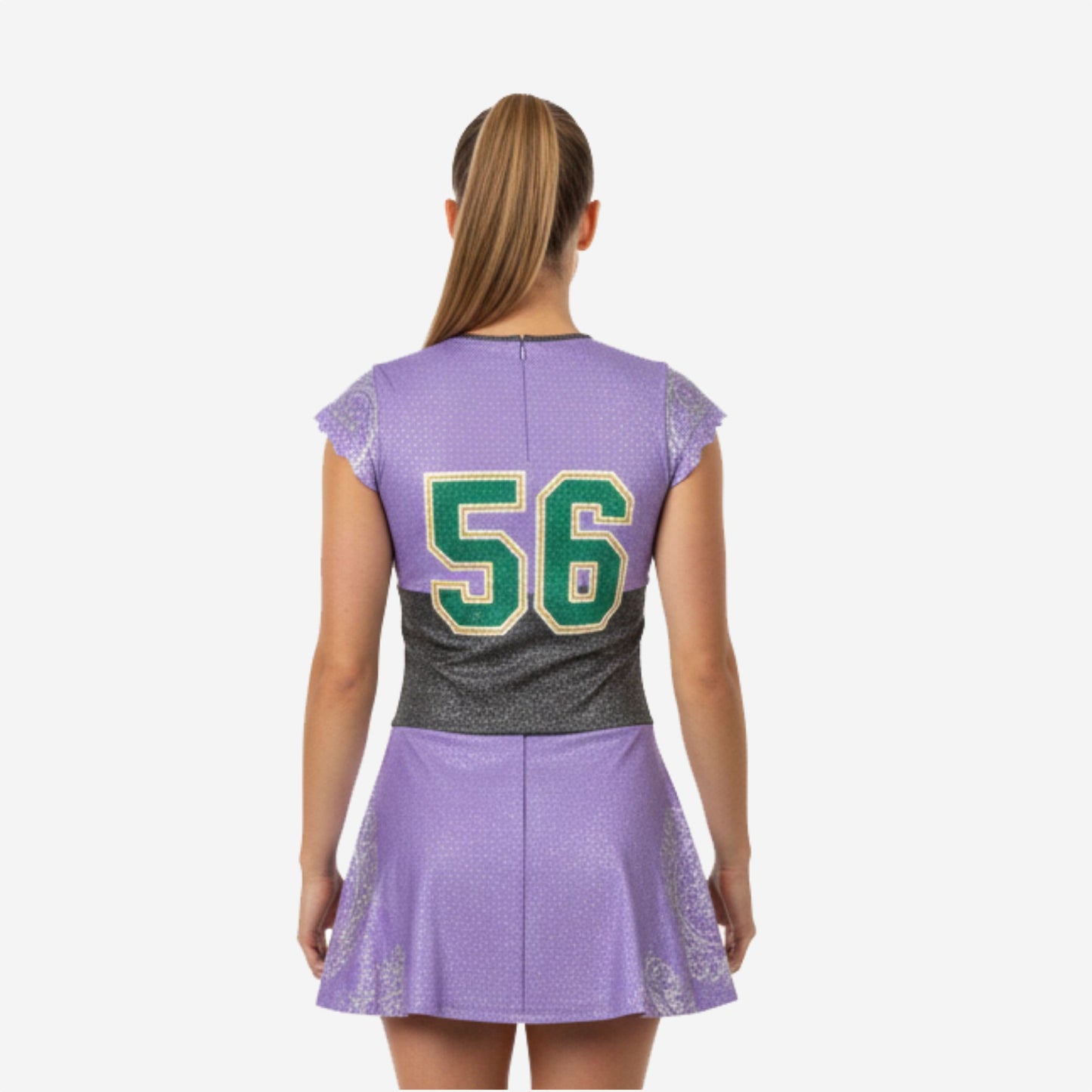 Personalized Sleeveless Cheer Dress - Purple Team Name Uniform
