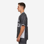 Custom Baseball Team Jersey Charcoal - Pinstripe Full Button Custom Name Number