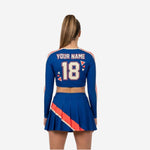 Custom Cheerleading Uniforms Set - Long Sleeve Crop Top & Skirt with Built-in Shorts
