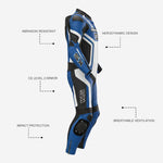 Custom Motorcycle Blue Racing Leather Suit - One Piece Track Day Suit with Armor